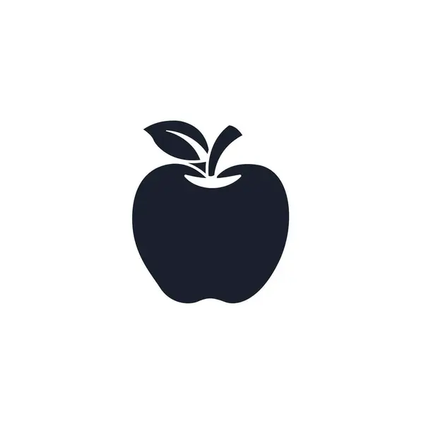 Apple Simge Vektör Sembolü. Minimalist Meyve Tasarımı Beyaz Arkaplanda İzole Edildi