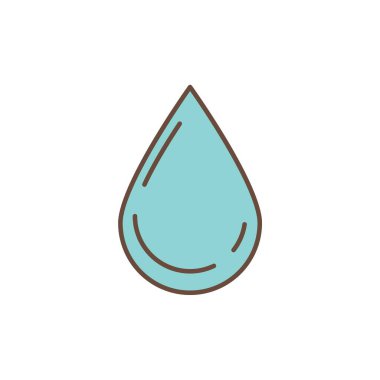 Tek bir temiz su damlası. Suyun korunmasını, saflığı, değerli doğal kaynakları ve çevre bakımını sembolize eder..