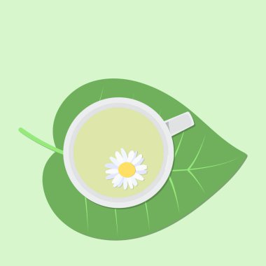 çay papatya çiçeği ile.