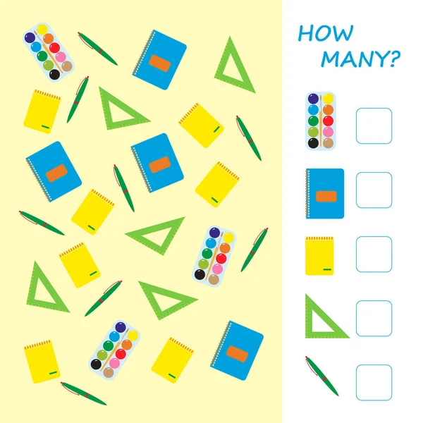 Lehrreiches Mathematikspiel Für Kinder Zählen Sie Wie Viele Objekte Auf — Stockfoto