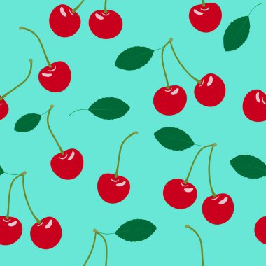 Kirazlı kusursuz desen. Parlak yaz arkaplanı.