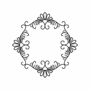 Vektör süs şablonu tasarım logosu. Düğün davetiyesi, arkaplan ve baskı şablonu tasarımı için modern süs vektörü