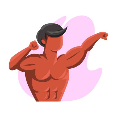 Vektör adam vücut geliştirici jimnastikçi sporcu illüstrasyon tasarımı
