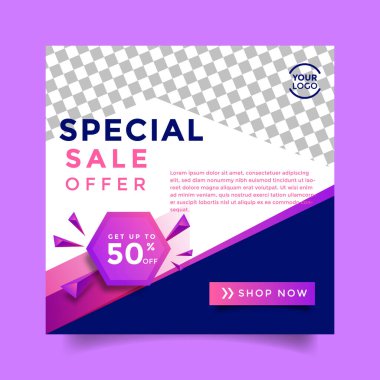 Vektör renkli satışı sosyal medya post tasarımı