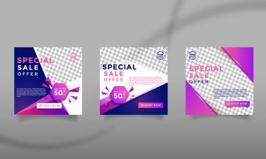 Sosyal Medya Arkaplan Şablon Vektörüyle Geometrik Şekil Süslemesi. Oyuncu Biçimli Modern Sancak Tasarımı