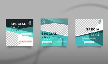 Sosyal Medya Arkaplan Şablon Vektörüyle Geometrik Şekil Süslemesi. Oyuncu Biçimli Modern Sancak Tasarımı