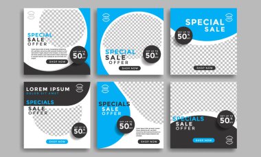 Sosyal Medya Sancak Satışı için Geometrik şekil Düzenlenebilir arkaplan tasarım şablonu