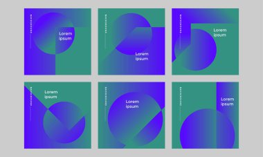 Sosyal medyanın gradyan rengi ve arka plan tanıtımı için geometrik arkaplan tasarımı şablonu, işletmeniz için afiş