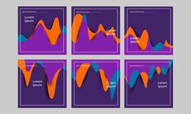 Sosyal medya arka plan şablon iş konsepti için renkli kalp atışı spektrum efekti deseni süslemesi
