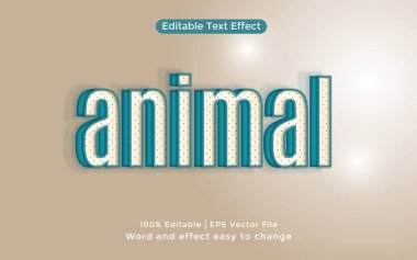 Vektör hayvan metin düzenlenebilir metin efekti
