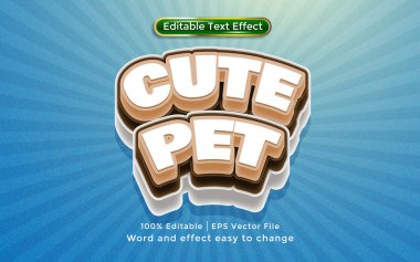 Şirin evcil hayvan metin düzenlenebilir metin efekti