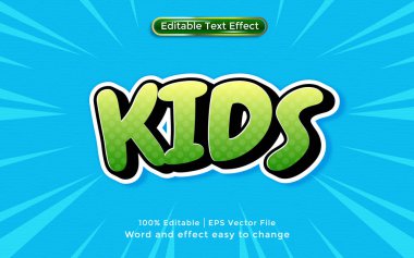 Vektör çocuklar metin değiştirilebilir metin efekti