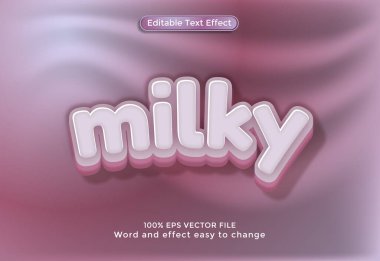 Vektör sütlü metin düzenlenebilir metin efekti