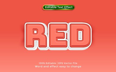Vektör kırmızı metin düzenlenebilir metin efekti