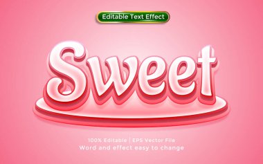 Vektör tatlı metin düzenlenebilir metin efekti