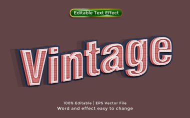 Vektör vintage metin düzenlenebilir metin efekti