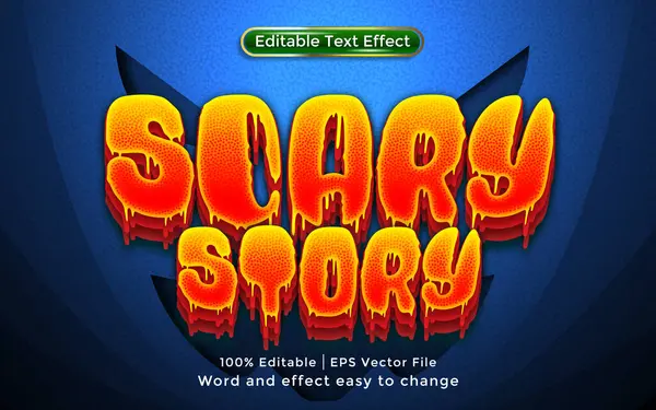 Vektör korkunç hikaye metin düzenlenebilir metin efekti