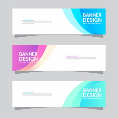 Peyzaj afişi arka plan tasarım kavramının vektör seti. Web arkaplan iş düzeni şablonu