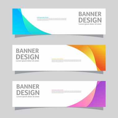 Peyzaj afişi arka plan tasarım kavramının vektör seti. Renkli arkaplan iş düzeni şablonu