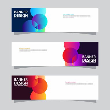 Peyzaj afişi arka plan tasarım kavramının vektör seti. Renkli arkaplan iş düzeni şablonu