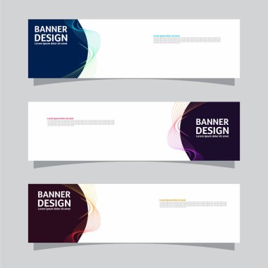 Peyzaj afişi arka plan tasarım kavramının vektör seti. Renkli arkaplan iş düzeni şablonu