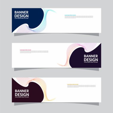 Peyzaj afişi arka plan tasarım kavramının vektör seti. Renkli arkaplan iş düzeni şablonu