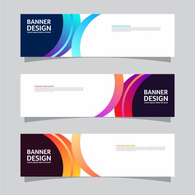 Peyzaj afişi arka plan tasarım kavramının vektör seti. Renkli arkaplan iş düzeni şablonu