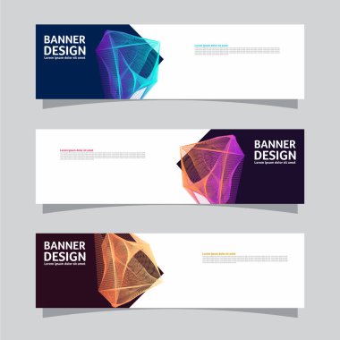 Peyzaj afişi arka plan tasarım kavramının vektör seti. Renkli arkaplan iş düzeni şablonu