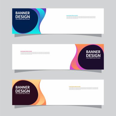 Peyzaj afişi arka plan tasarım kavramının vektör seti. Renkli arkaplan iş düzeni şablonu