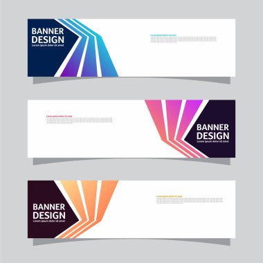 Peyzaj afişi arka plan tasarım kavramının vektör seti. Renkli arkaplan iş düzeni şablonu