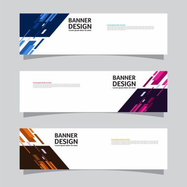 Peyzaj afişi arka plan tasarım kavramının vektör seti. Renkli arkaplan iş düzeni şablonu