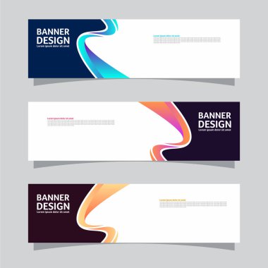 Peyzaj afişi arka plan tasarım kavramının vektör seti. Renkli arkaplan iş düzeni şablonu