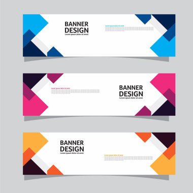 Peyzaj afişi arka plan tasarım kavramının vektör seti. Renkli arkaplan iş düzeni şablonu