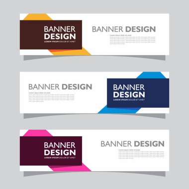 Peyzaj afişi arka plan tasarım kavramının vektör seti. Web arkaplan iş düzeni şablonu