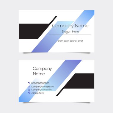 Vektör soyut kartvizit tasarımı. Baskı için modern kartvizit tasarımı. Mavi arkaplan vektör şablonu