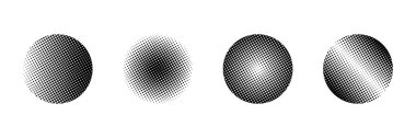 Geometrik yarım ton efekt desen vektör şablonu kümesi