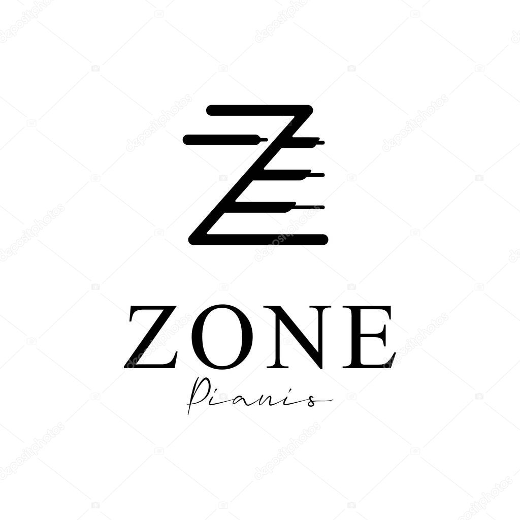 Unique letter Z musical logo vector design