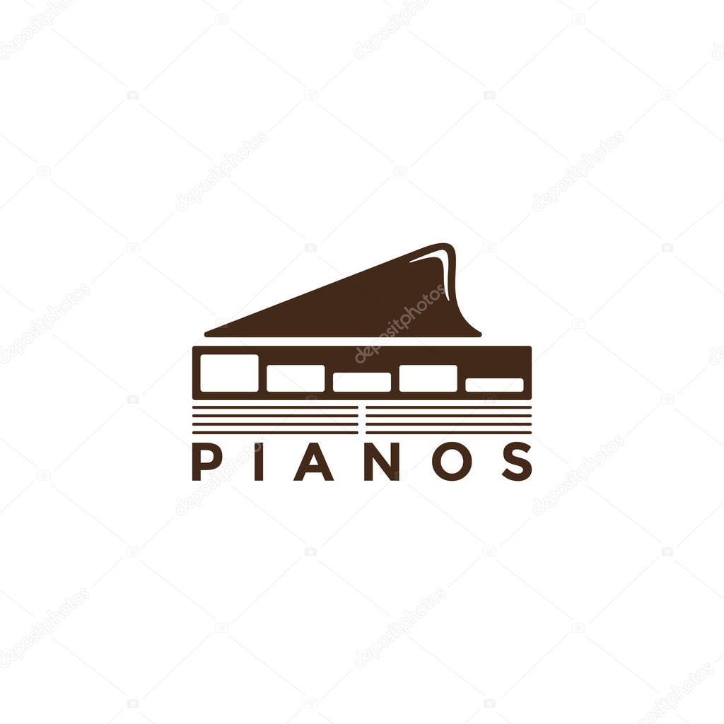 Minimalist piano logo vector design