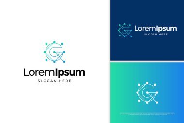 G harfi teknoloji logosu yaratıcı. Başlangıç G dijital logo tasarım şablonu