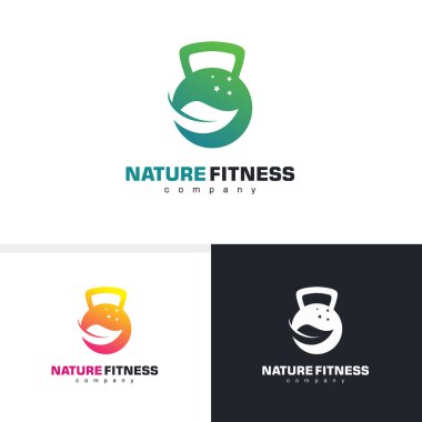 Doğa Fitness vücut geliştirici vektör logosu kavramı