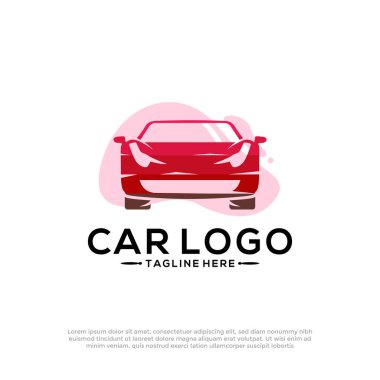 Siluet araba logosu tasarımı konsepti. Araba Yıkama Logosu Vektör Şablonu