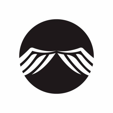 Siyah kanat illüstrasyon vektör tasarım şablonu silueti