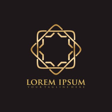 Zarif mandala süsleme hattı logo vektör tasarım şablonu