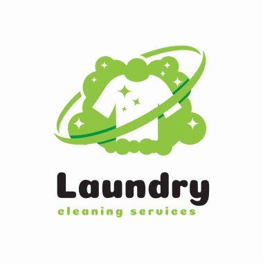 Temiz Çamaşır Hizmetleri logo vektör tasarım şablonu