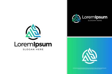 A L S logo tasarım şablonuyla çember