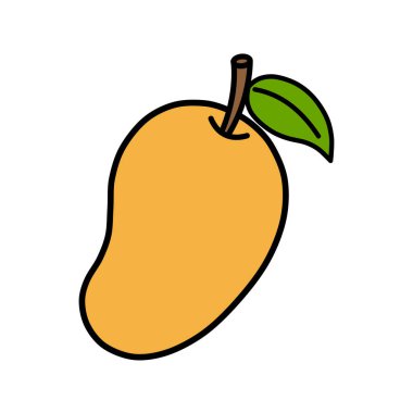 Çocuklar için düz bir mango çizimi. Çocuk kitapları, web tasarımı, posterler, kampanyalar ve daha birçok şey için kullanabilirsiniz.. 