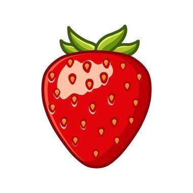 Basit bir şekilde çilek çizimi. Çocuk kitapları, web tasarımı, posterler, kampanyalar ve daha birçok şey için kullanabilirsiniz.. 