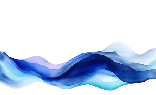 Abstrakte Blaue Aquarellwellen Hintergrund Aquarelltextur Vektorillustration — Stockvektor