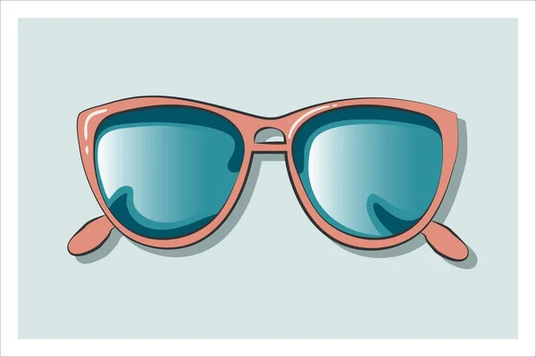 Simple Sun Glasses Mint Colored Background Vector Reflection Vector Illustration — Stock Vector