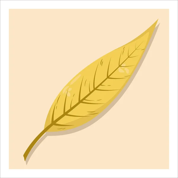 黄色の背景に隔離された秋の葉 カラフルな黄色のオレンジ色の木の葉 フォールデザイン要素 デザイン カード バナー チラシ ソーシャルメディア Web デコレーションのためのオブジェクト — ストックベクタ